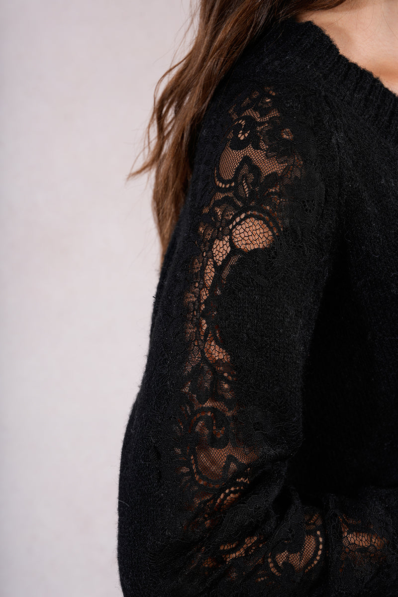 Lovely in Lace V-Neck Sweater