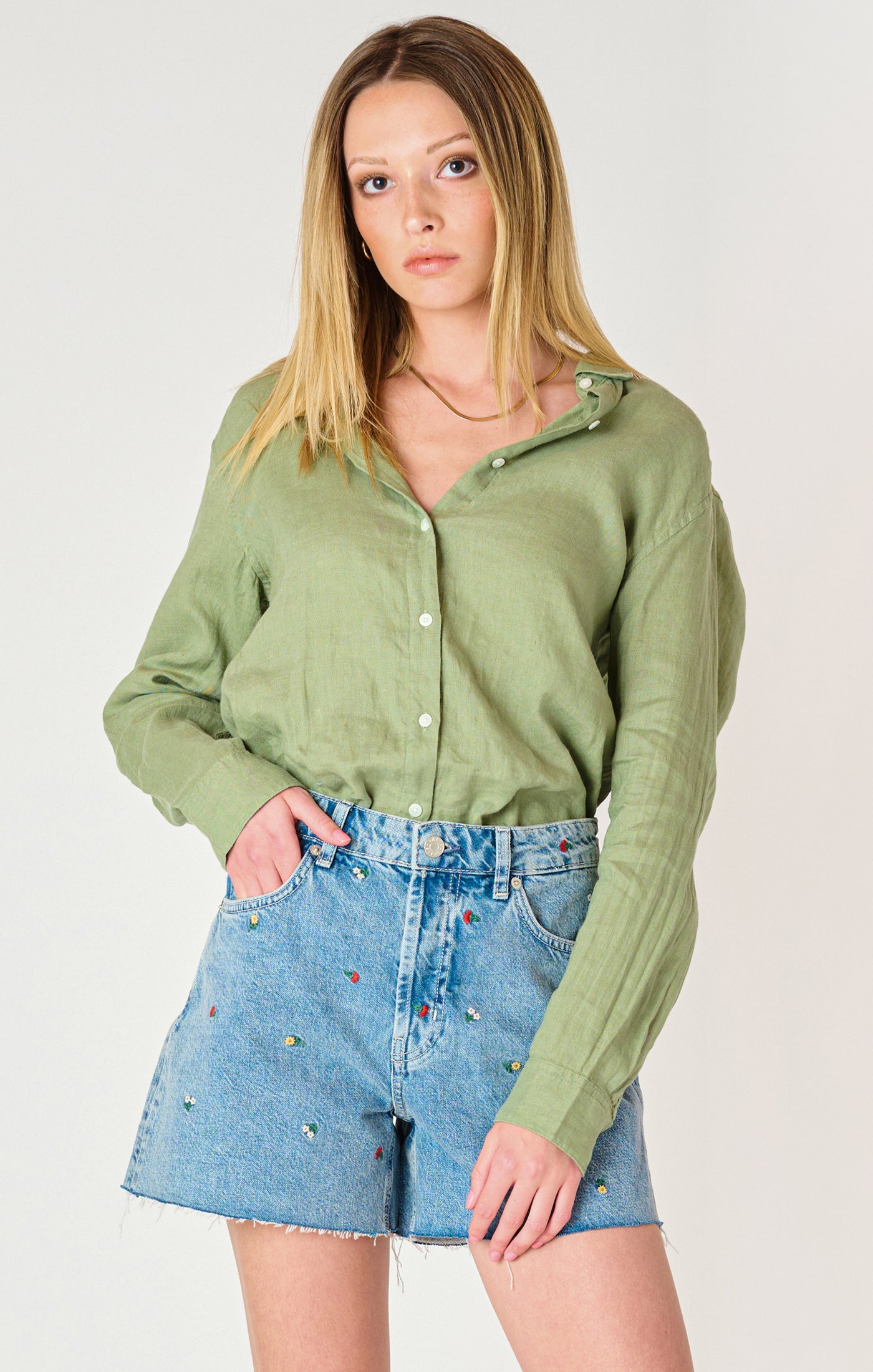 Basil Button Front Shirt