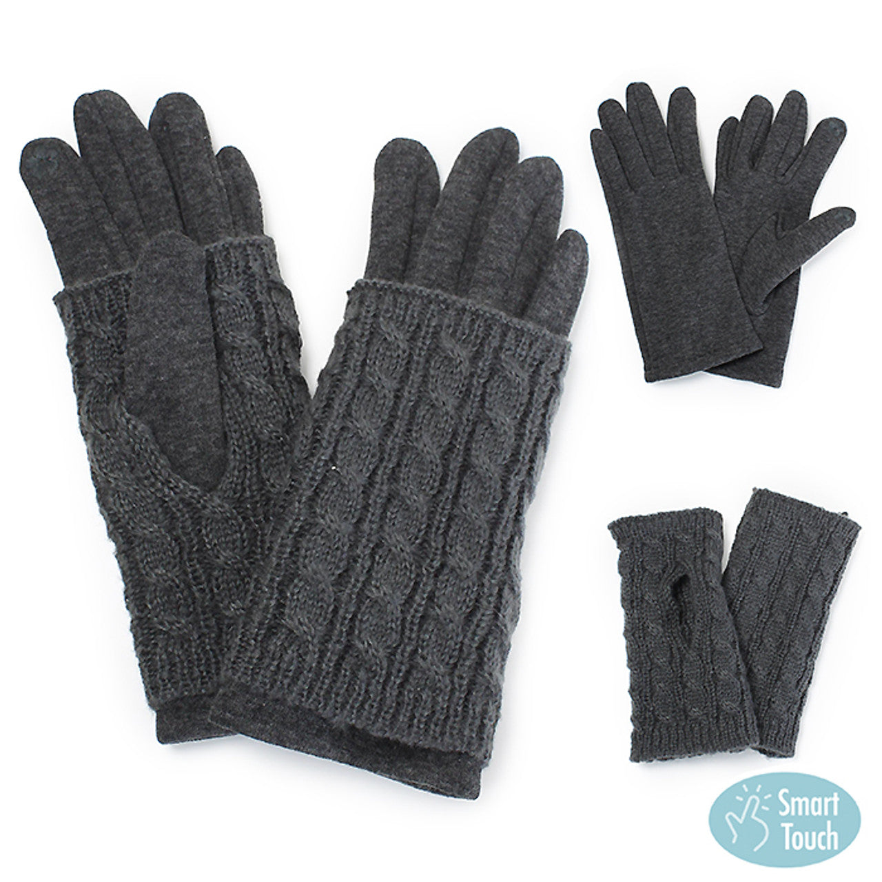 3 In 1 Cable Knit Gloves