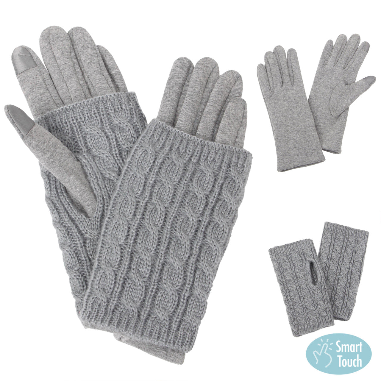 3 In 1 Cable Knit Gloves