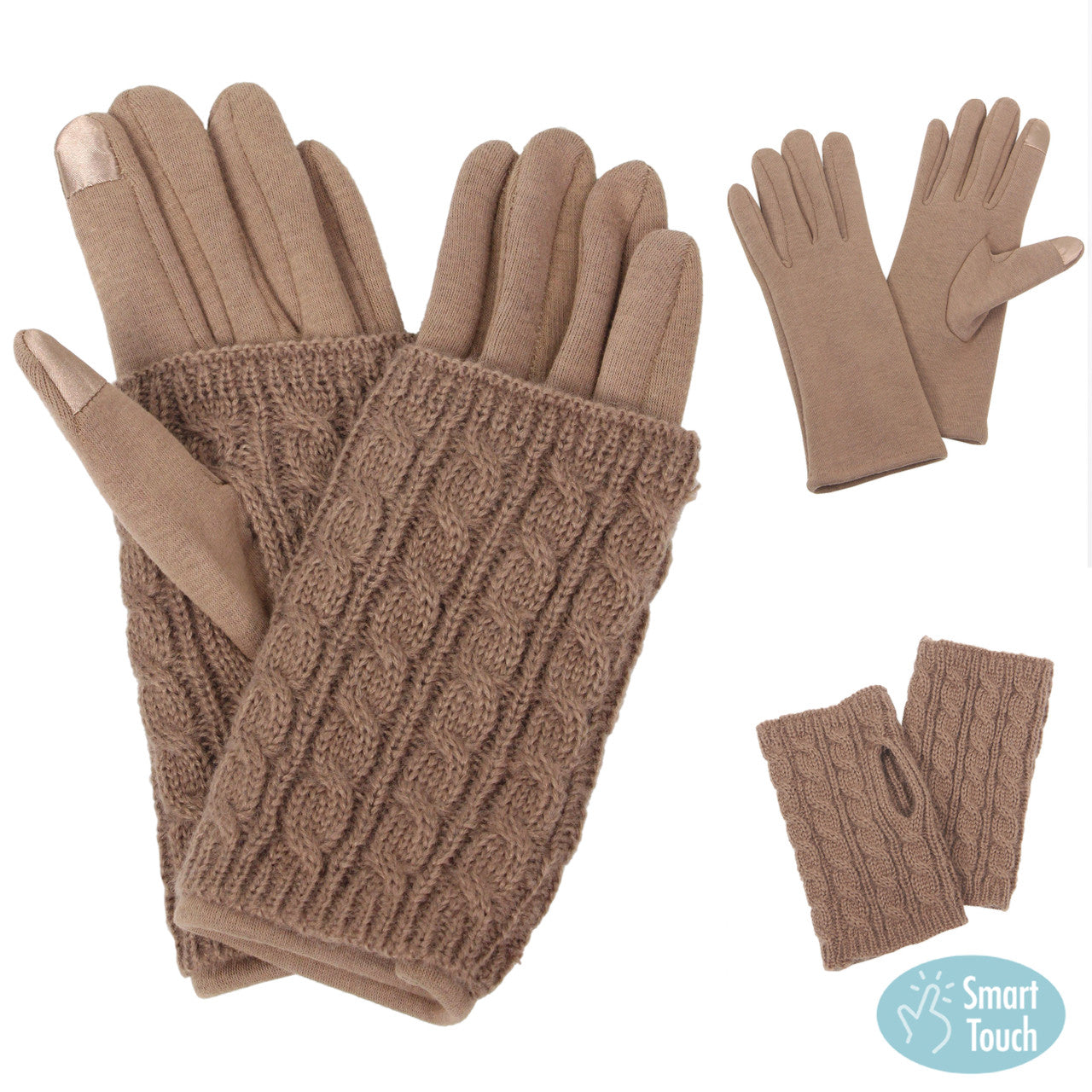 3 In 1 Cable Knit Gloves