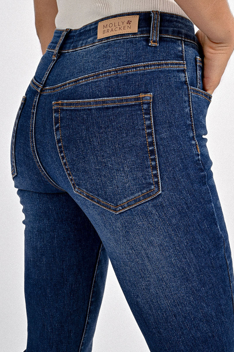 Molly Bracken Whiskered Bootcut Denim Jeans