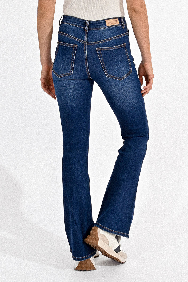 Molly Bracken Whiskered Bootcut Denim Jeans