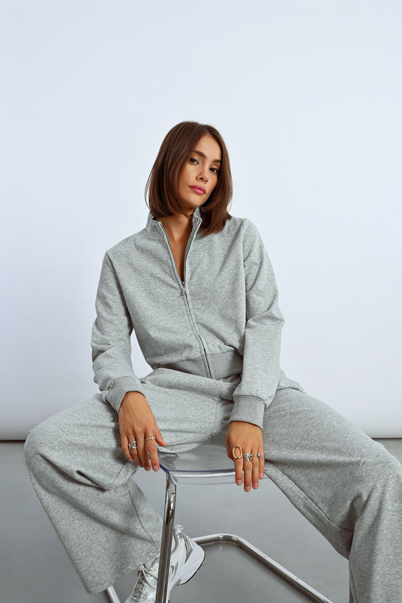 Zip Up Bomber Sweatshirt