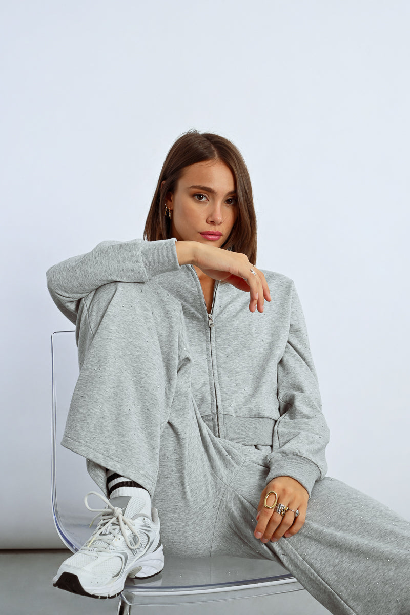Zip Up Bomber Sweatshirt