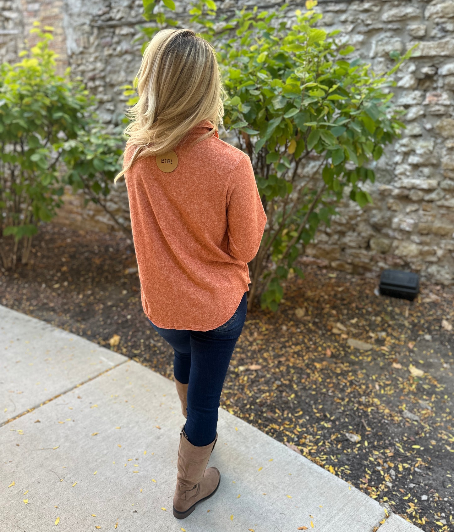 Cozy & Classic Brushed Hacci Button Top