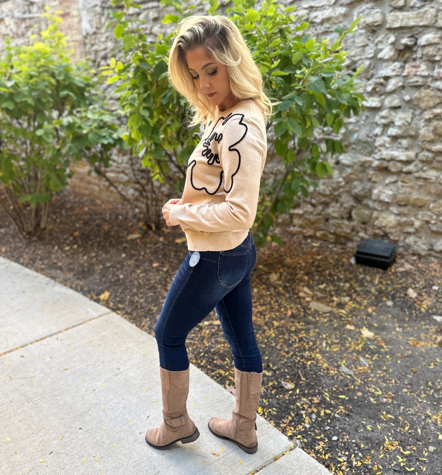 Petal Perfect 3D Floral Knit Sweater