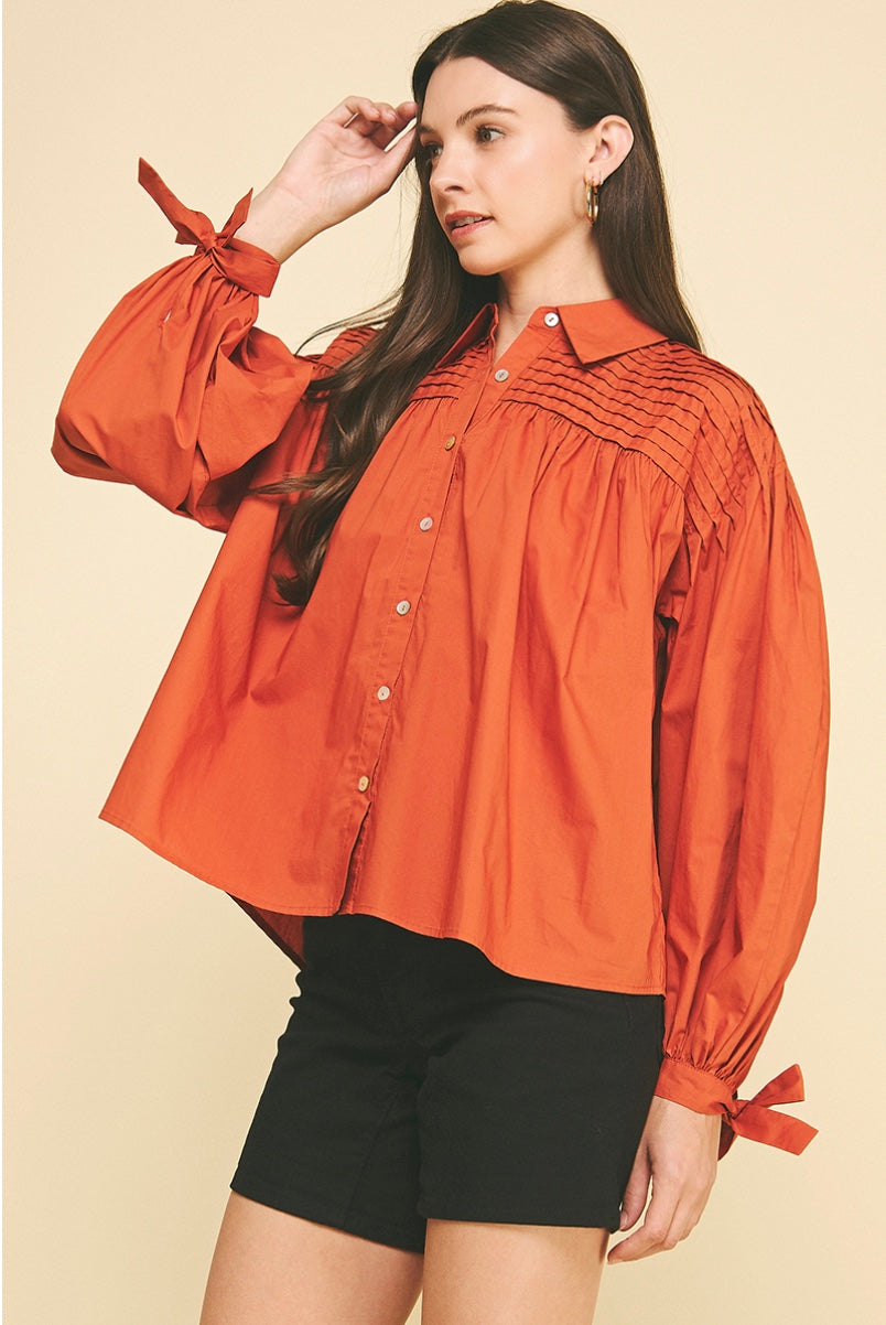 Effortlessly Elegant Tucked Detail Blouse