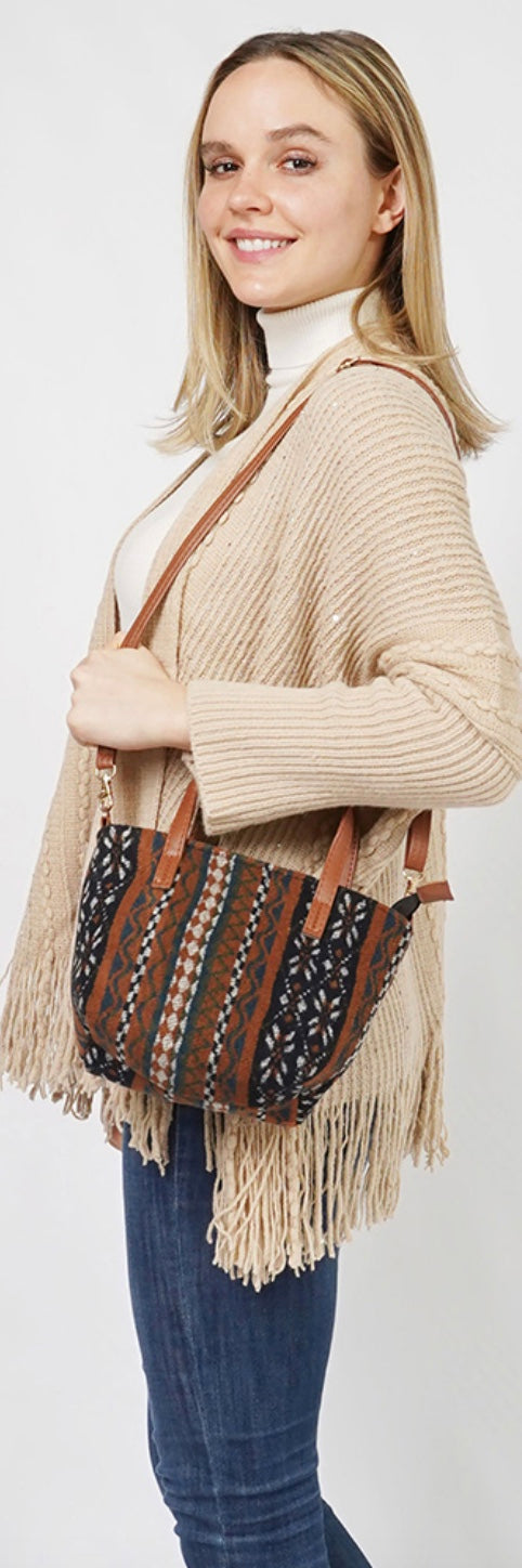 Western Print Small Crossbody Bag