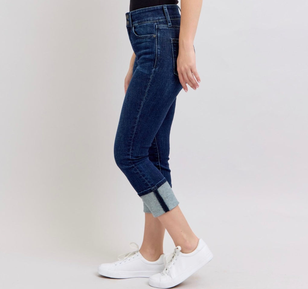Judy Blue High Waist Double Band Capri Jeans