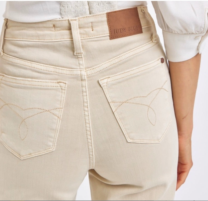 Judy Blue High Waist Garment Dyed Destroyed 90's Straight Jeans