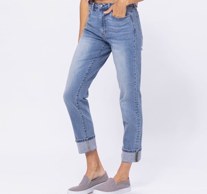 Judy Blue High Waist Vintage Wash Boyfriend Jeans