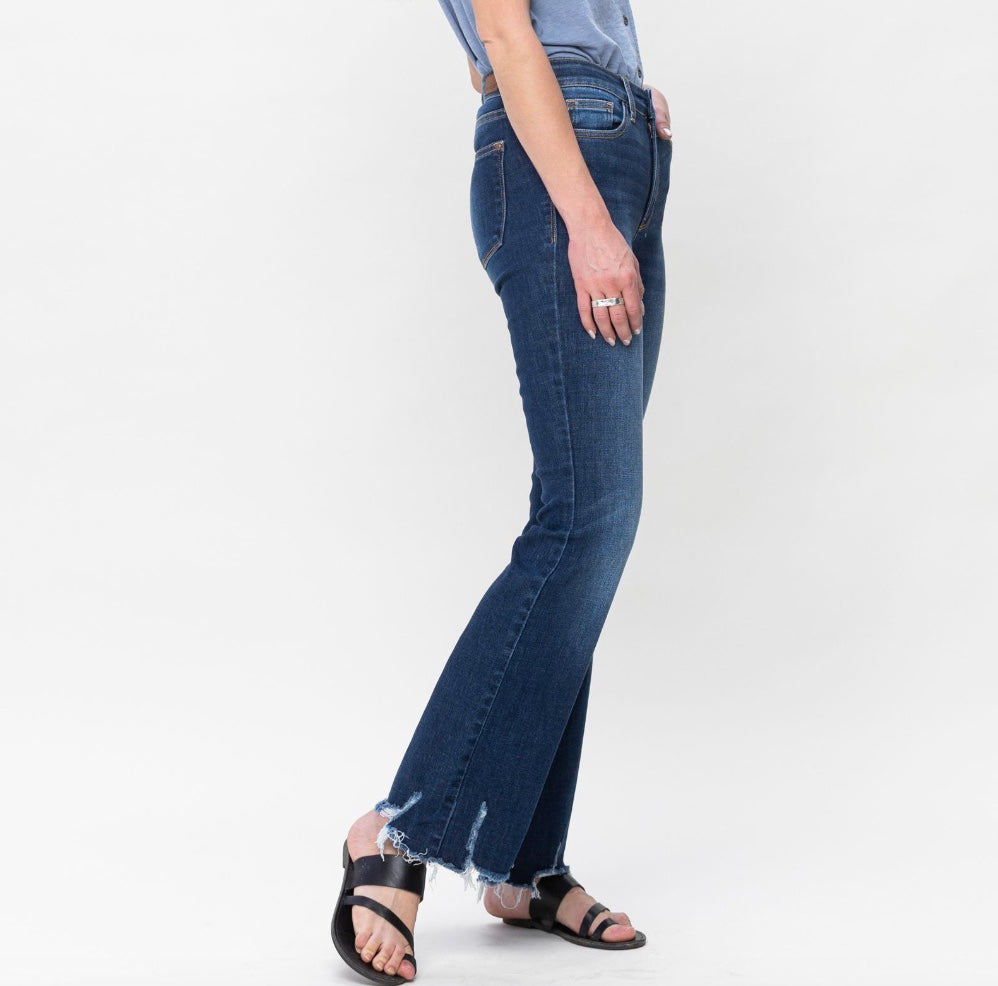 Judy Blue Distressed Raw Hem Bootcut Jeans