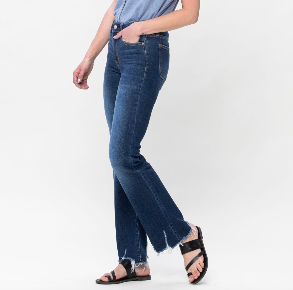 Judy Blue Distressed Raw Hem Bootcut Jeans