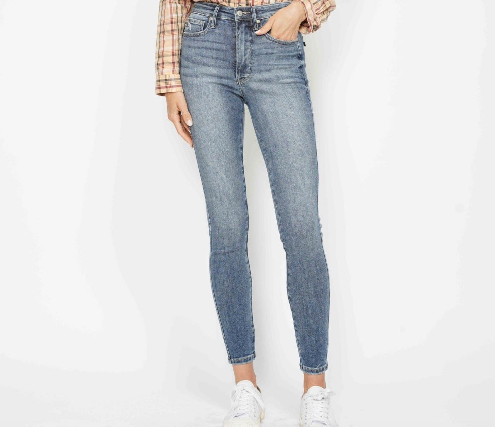 Judy Blue High Waist Tummy Control Contrast Wash Skinny Jeans