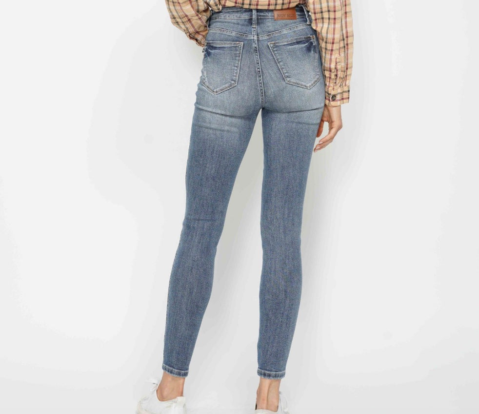 Judy Blue High Waist Tummy Control Contrast Wash Skinny Jeans