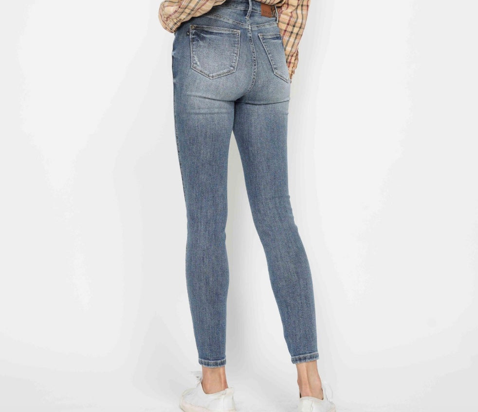 Judy Blue High Waist Tummy Control Contrast Wash Skinny Jeans