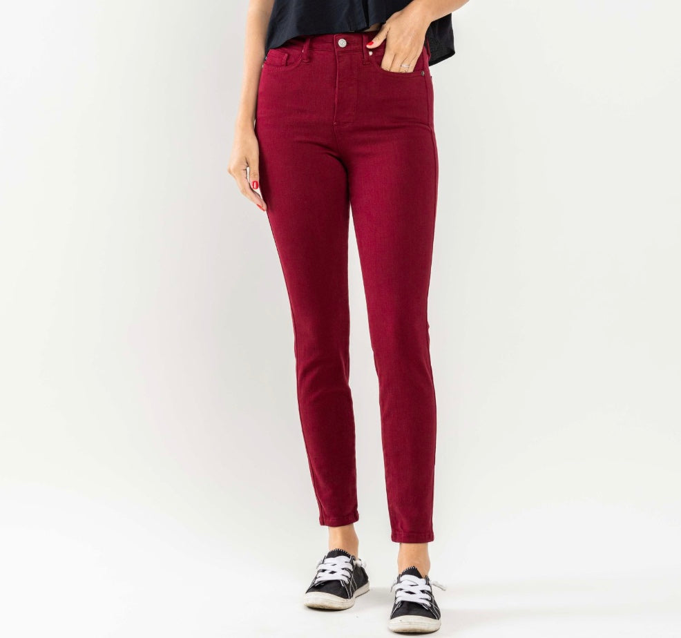 Judy Blue High Waist Tummy Control Garment Dyed Skinny Jeans