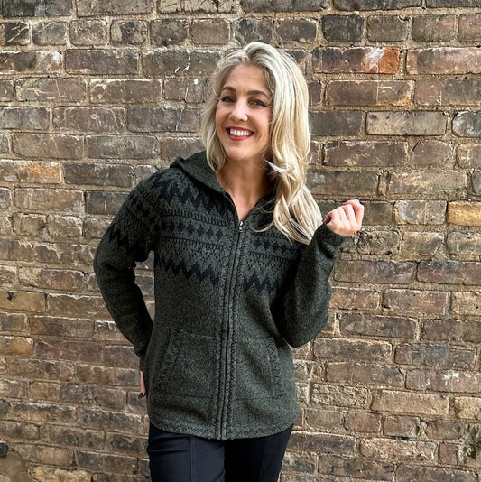 Evergreen Fair Isle Hooded Jacket