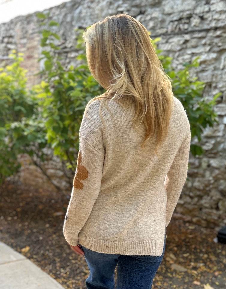Daisy Dreams Oatmeal Knit Pullover