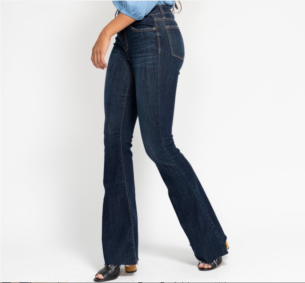 Judy Blue High Waist Raw Hem Flare (Tall) Pizzazz Beloit