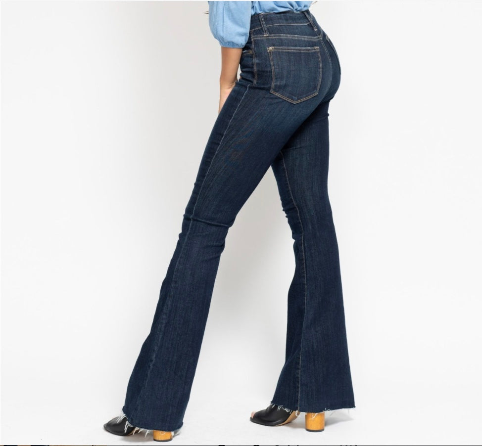 Judy Blue High Waist Raw Hem Flare (Tall) Pizzazz Beloit
