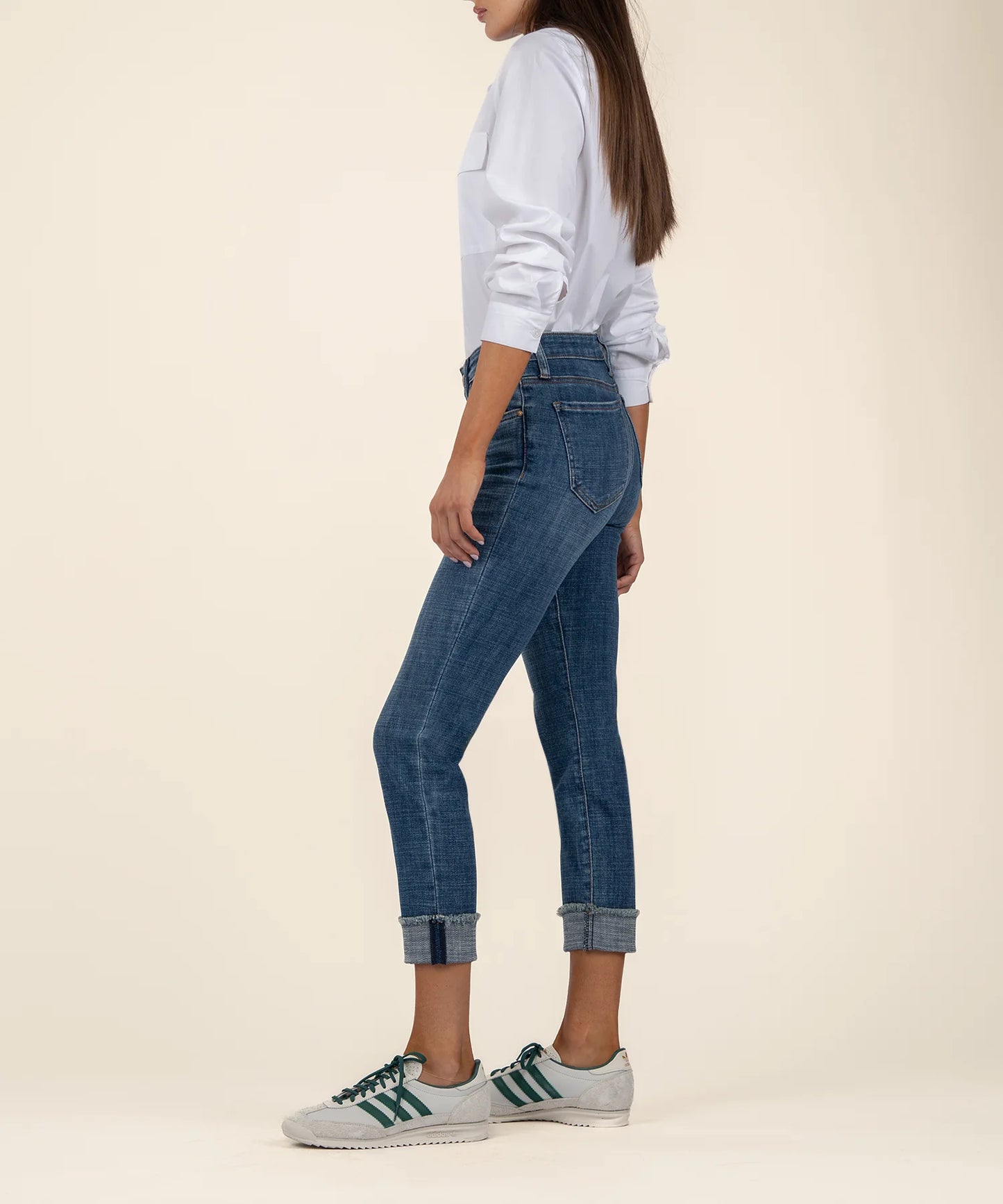 Kut From The Kloth Amy Mid Rise Crop Straight Leg Jeans