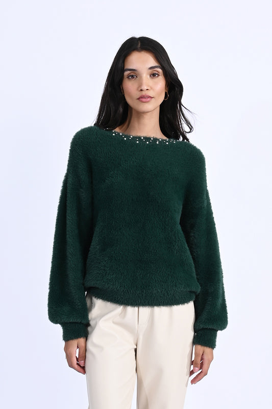 Jewel Neck Sweater