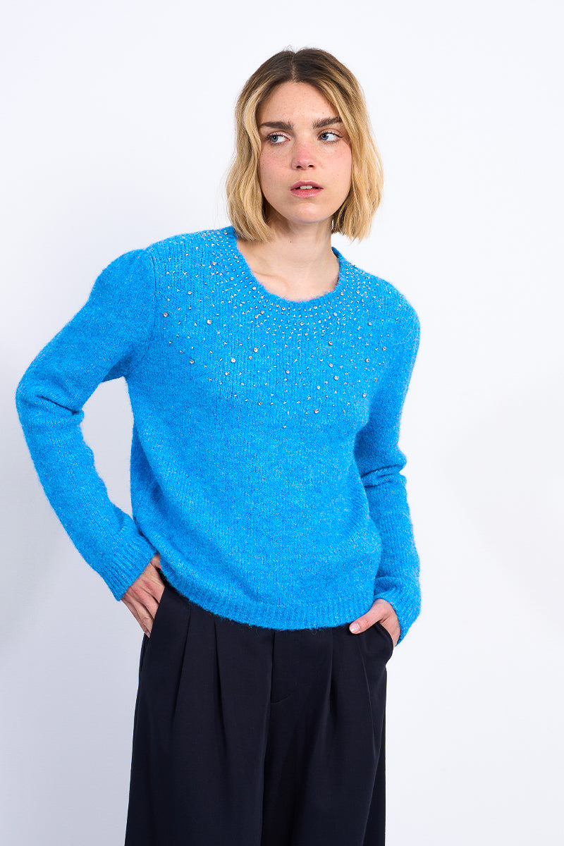 Electric Glam Crystal Sweater