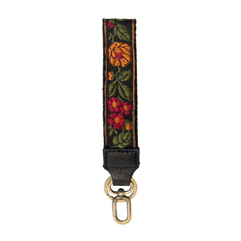 Floral Vine Embroidered Easy Find Wristlet