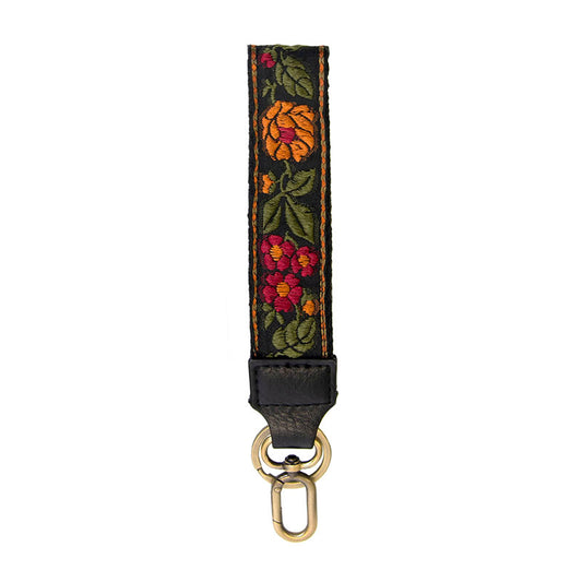 Floral Vine Embroidered Easy Find Wristlet