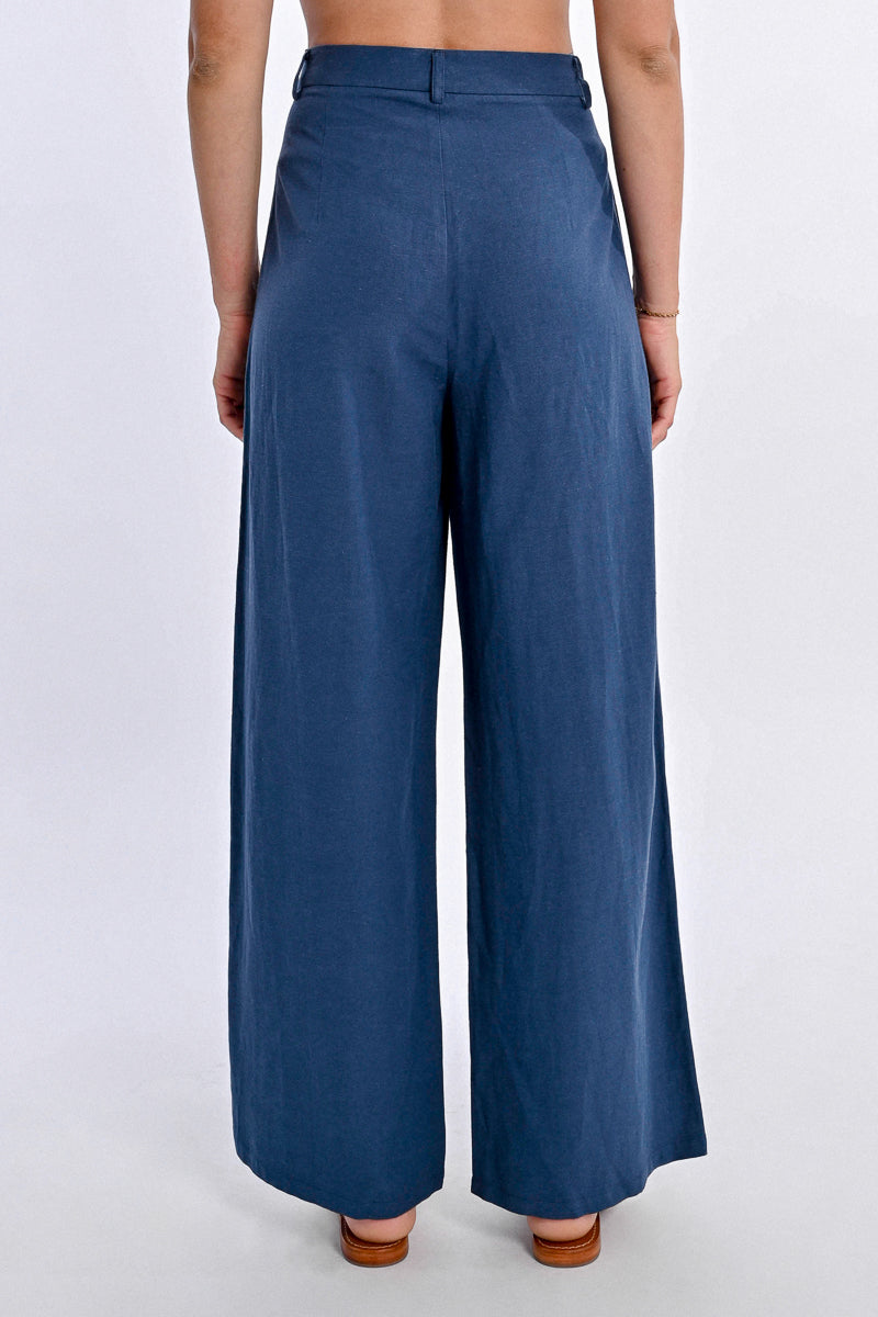 Navy Wide Leg Palazzo Pant Back View Pizzazz Beloit