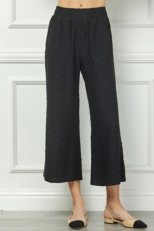 Textured Cool feeling Cropped Pants