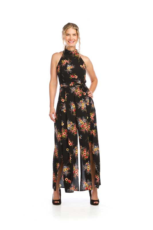 Floral orders high neck jumpsuit