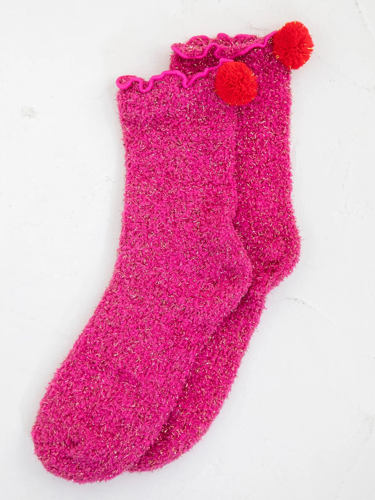 Red Happy Birthday Cozy Cupcake Socks