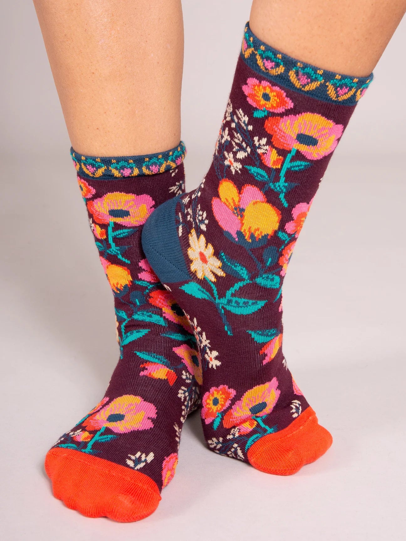 Cocoa Floral Boxed Boho Sock