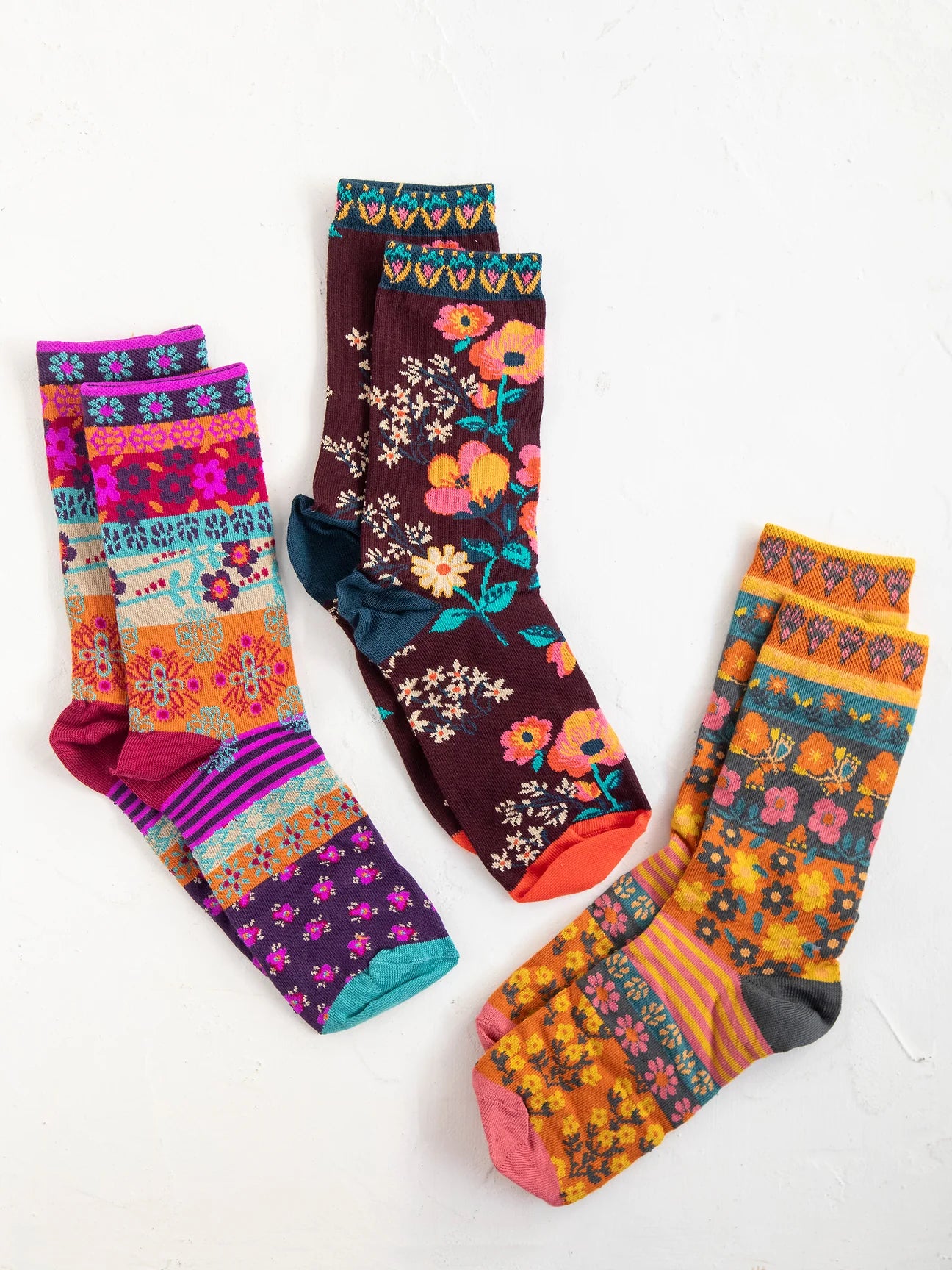 Cocoa Floral Boxed Boho Sock