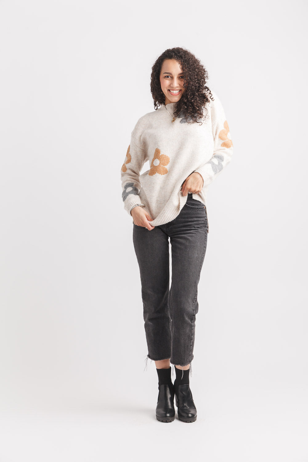 Daisy Dreams Oatmeal Knit Pullover