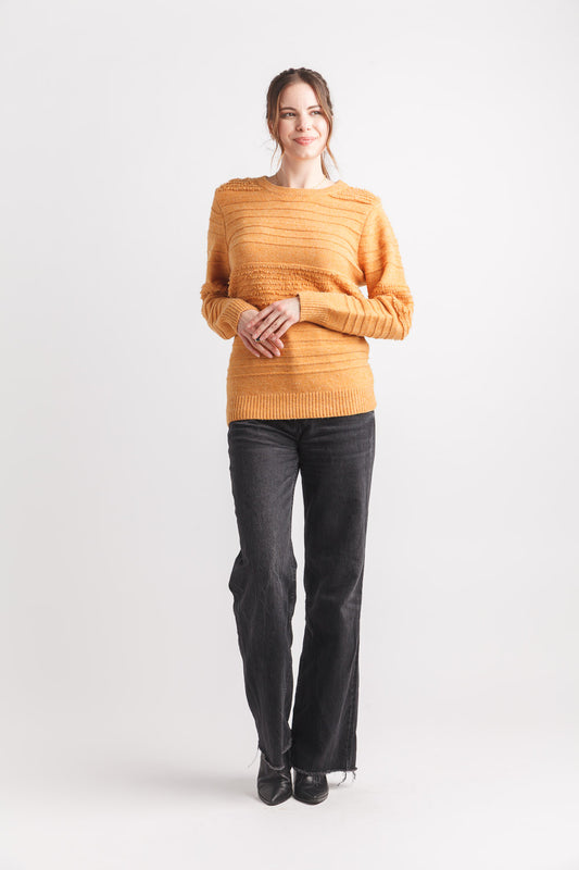 Golden Hour Textured Stripe Sweater
