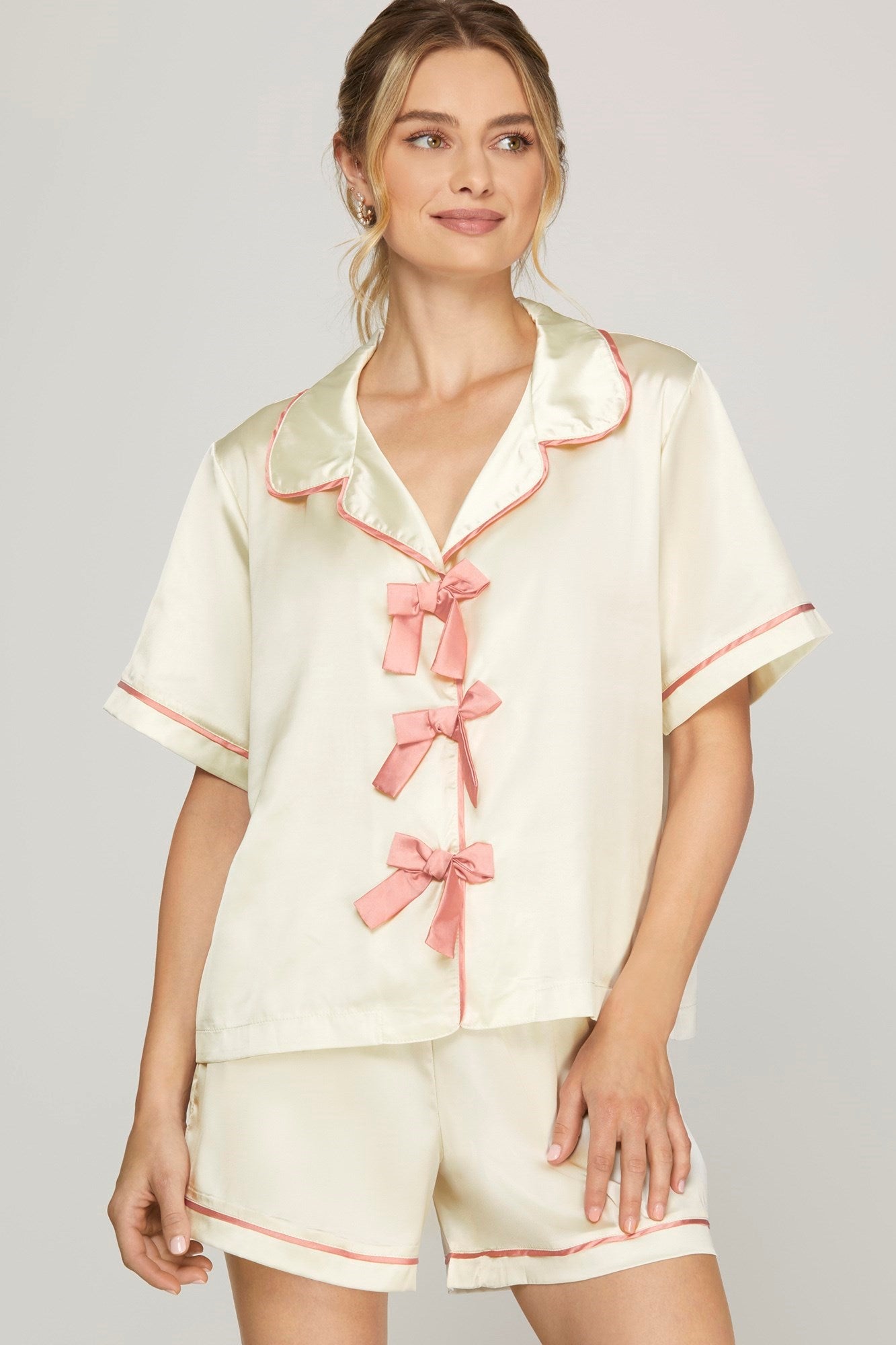 Satin Short Sleeve PJ Set
