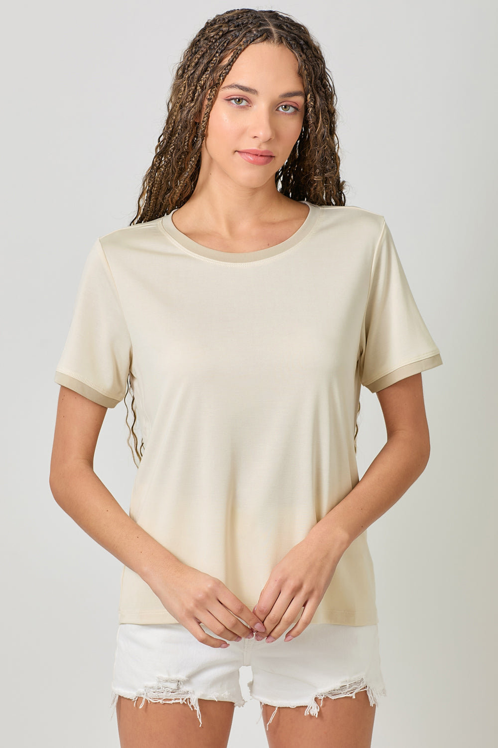 Soft Cupro Modal Essential Tee Alt View Pizzazz Beloit