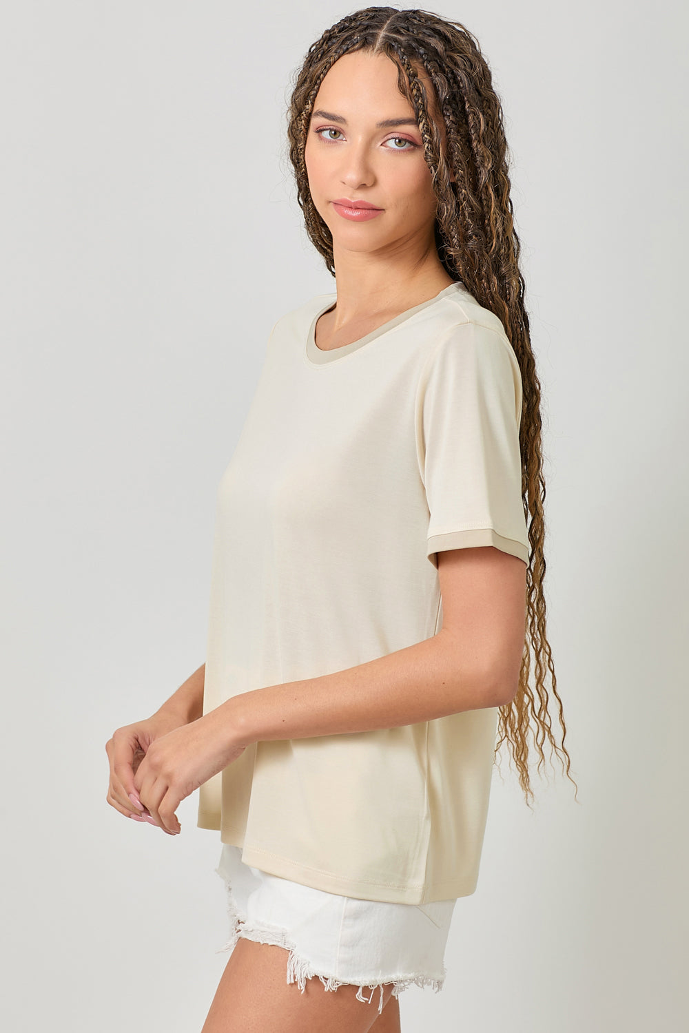 Soft Cupro Modal Essential Tee Side View Pizzazz Beloit
