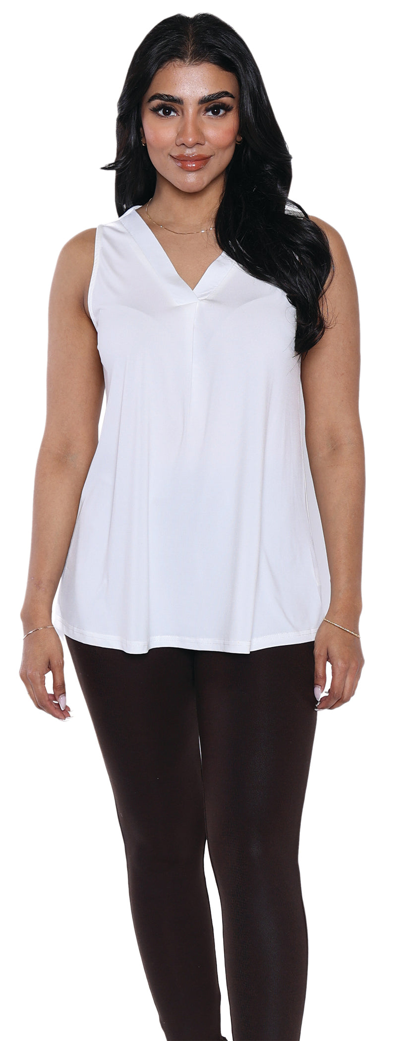 Sleeveless V-Neck Loose Fit Top