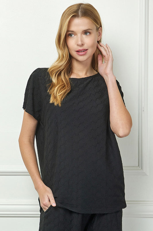 Textured Cool feeling Drop shoulder Lounge Top