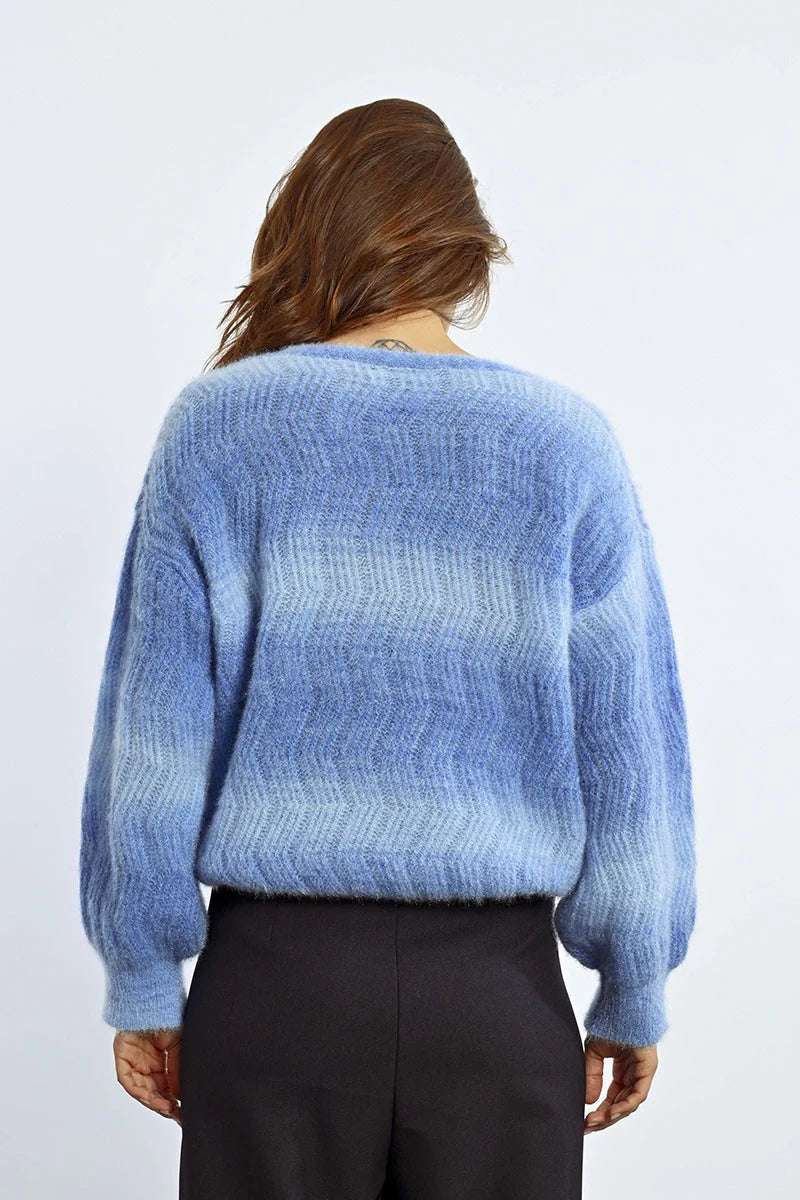 Tie Dye Pointelle Knit Cardigan Sweater Pizzazz Beloit