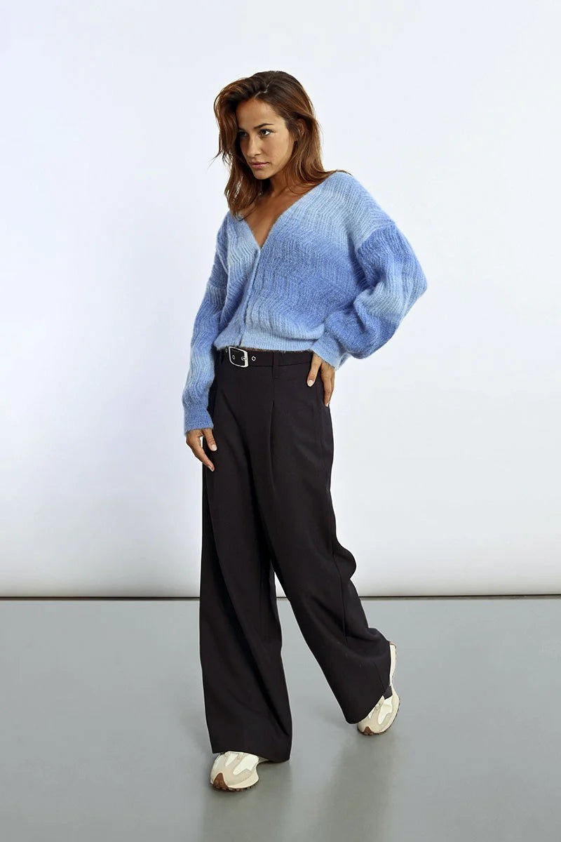 Tie Dye Pointelle Knit Cardigan Sweater Pizzazz Beloit