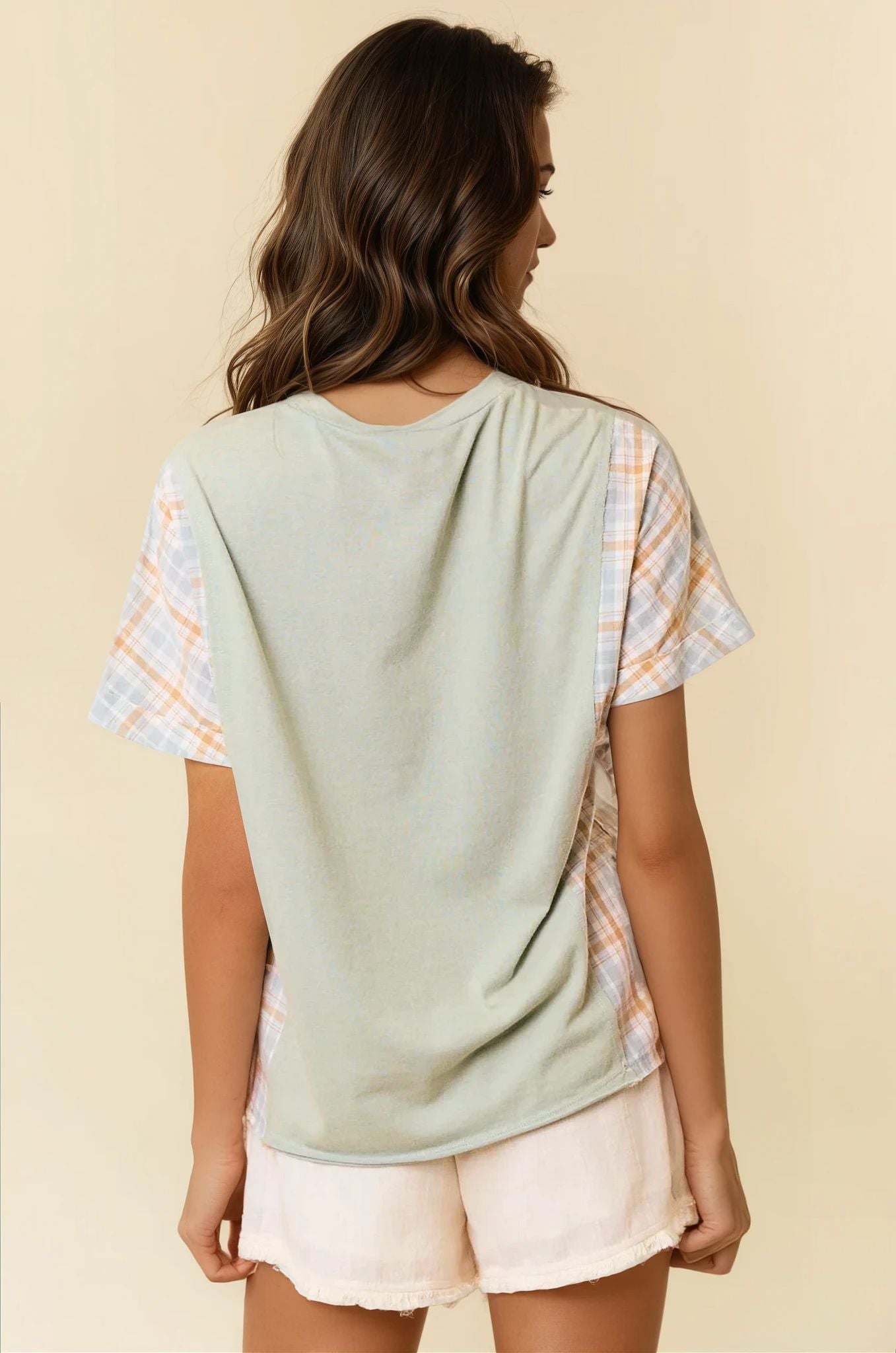 Vintage Inspired Oversized Peace Patch Top Back View Pizzazz Beloit