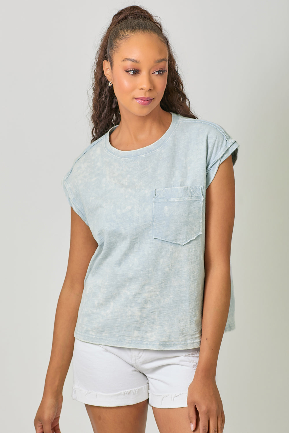 Washed Slouchy Essential Tee Alt View 2 Pizzazz Beloit