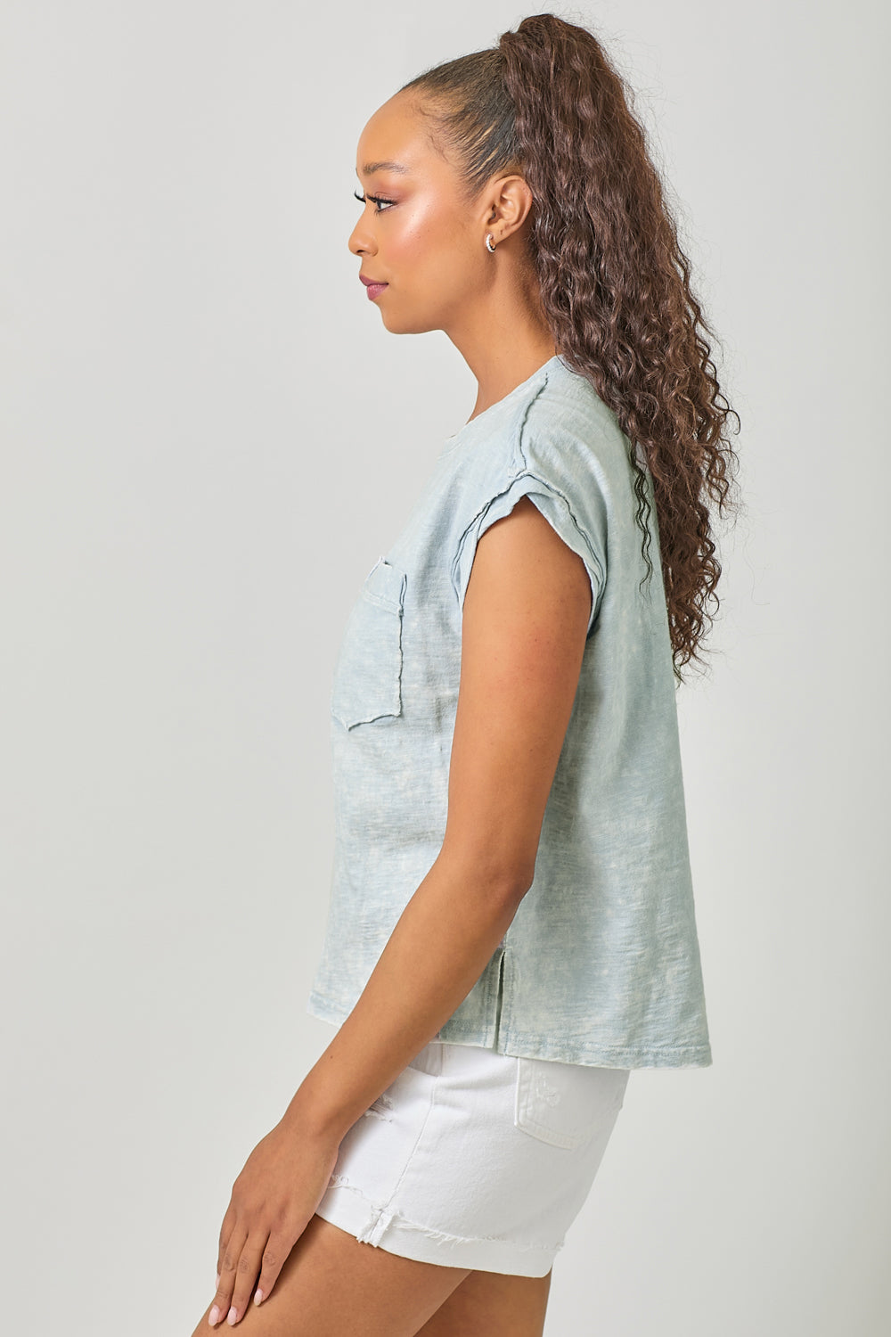 Washed Slouchy Essential Tee Side View Pizzazz Beloit