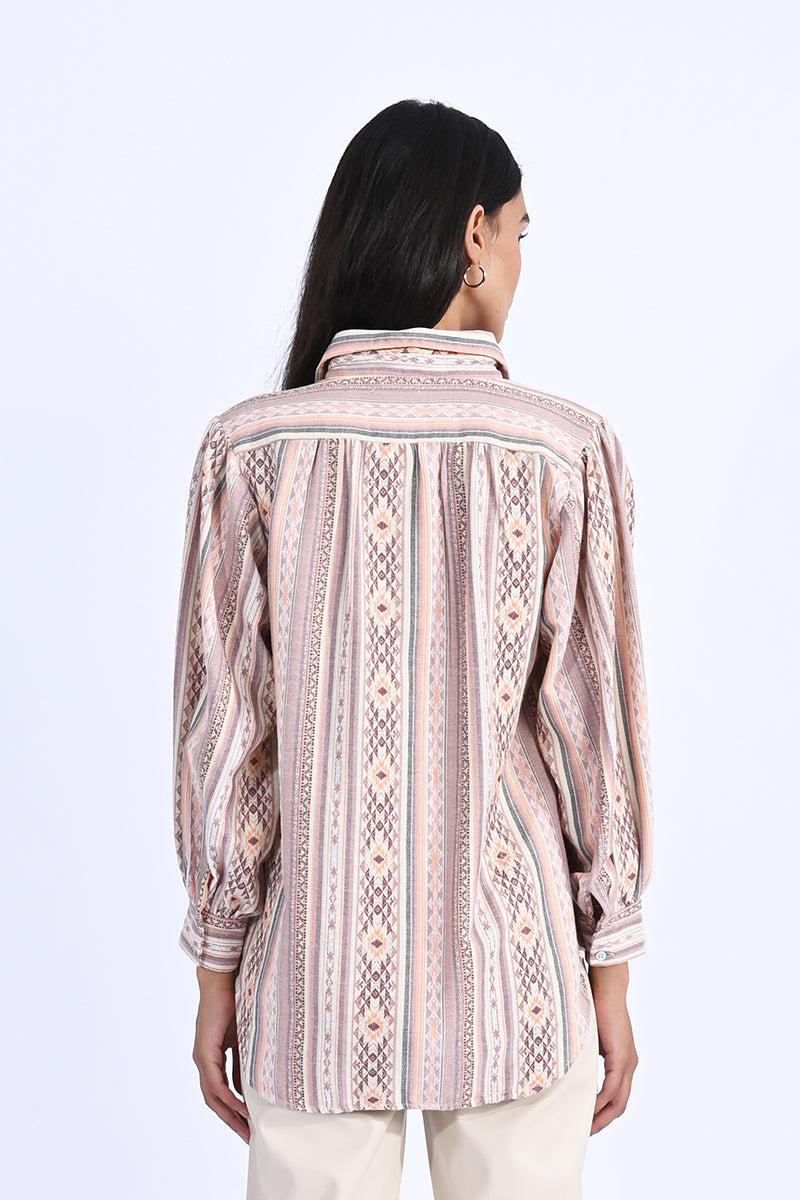 Oversized Bright Button Up Shirt